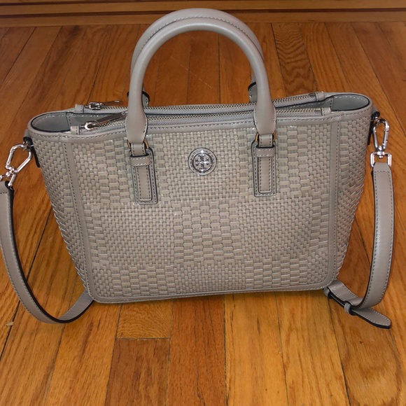 Tory Burch Robinson Double-Zip Tote in Gray